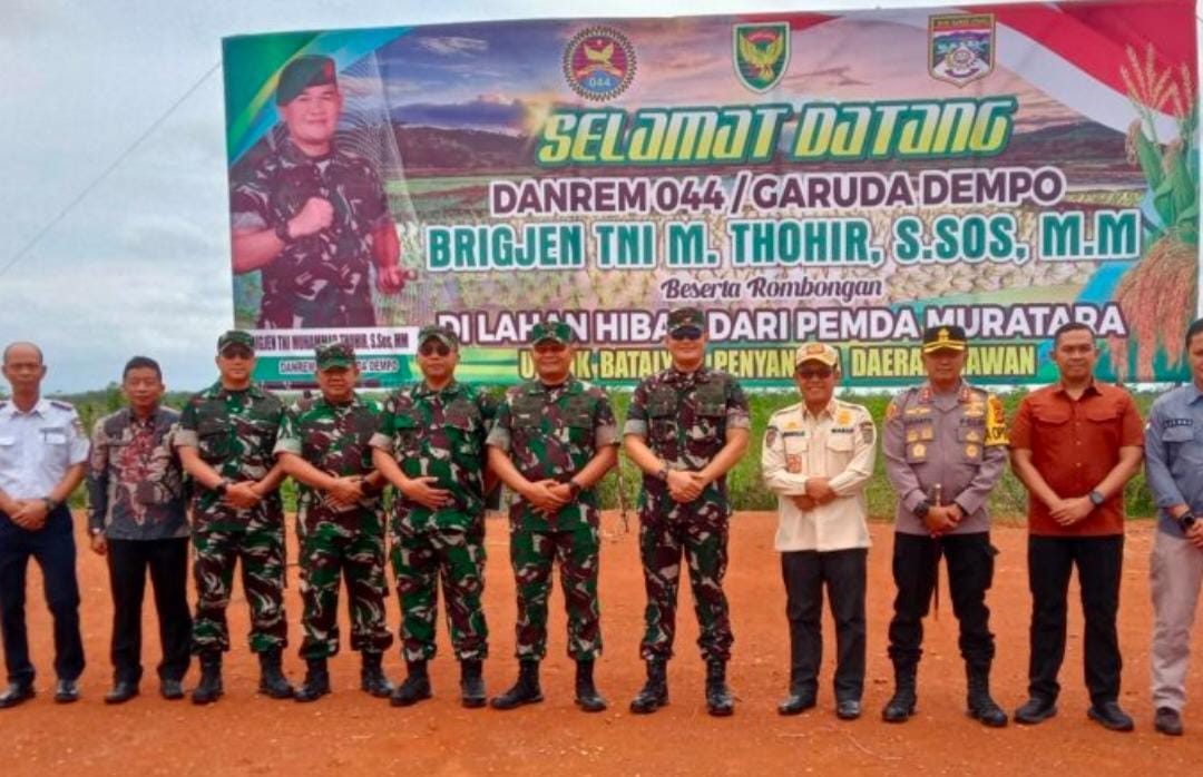 Danrem 044/Garuda Dempo Tinjau Lokasi Pembangunan Batalyon PDR TNI-AD Muratara