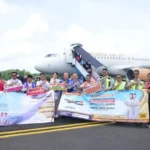 Pemkab Muratara Hadiri Penerbangan Perdana Super Air Jet di Bandara Silampari Lubuklinggau